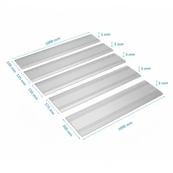 Přejízdná dveřní lišta eloxovaná hliníková – protiskluzová, různé šířky