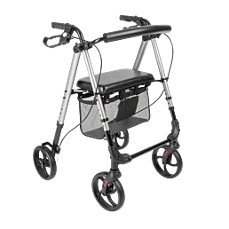 Odlehčené čtyřkolové chodítko s výškově nastavitelným sedadlem Alina