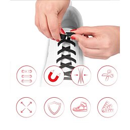 Elastické tkaničky do bot s černými magnetickými sponami Shoelaces - Náhled