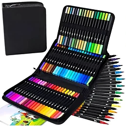 Oboustranné akvarelové fixy v pouzdře na zip - 100 ks