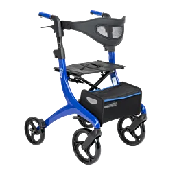 Čtyřkolové skládací hliníkové chodítko se sedadlem a taškou Lorenza