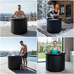 Skládací káď na otužování 320 l – přenosná ledová vana s příslušenstvím - Náhled