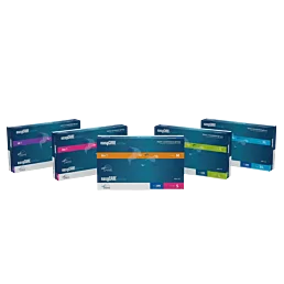 Nitrilové vyšetřovací rukavice easyCARE bez pudru, modré – 100 ks, vel. XS - XL - Náhled